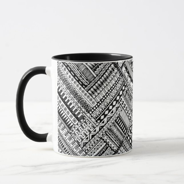 Caneca Teste padrão tribal inspirado da arte (Esquerda)