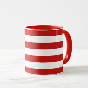 Caneca Teste padrão vermelho e branco da listra