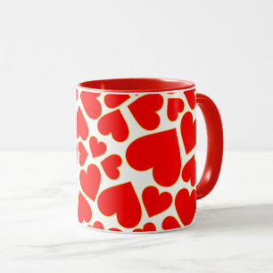Caneca Teste padrão vermelho sem emenda da forma do