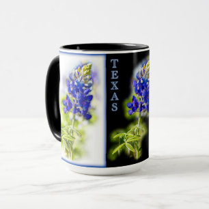 Caneca Texas Bluebonnets com preto, Mug