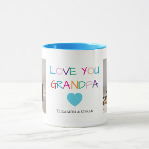 Caneca Texto colorido do "Ame seu avô" e foto personaliza