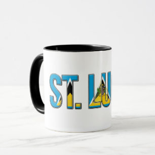 Caneca Texto da Bandeira de Santa Lúcia Design Orgulho