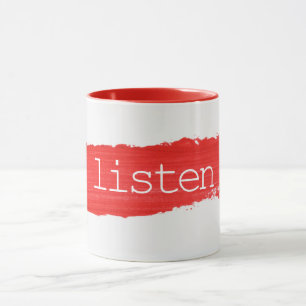 Caneca Texto de Escutá-Lo Vermelho