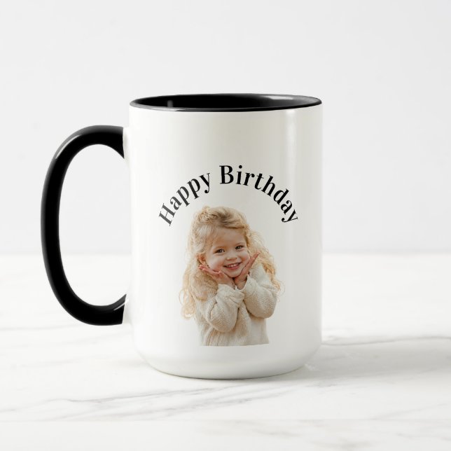 Caneca Texto de Foto Personalizado para Festa de Aniversá (Esquerda)