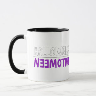 Caneca Texto de Halloween Roxo Dinâmico com Energia Negri
