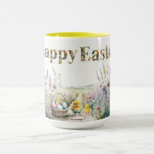 Caneca Texto decorativo do felz pascoa