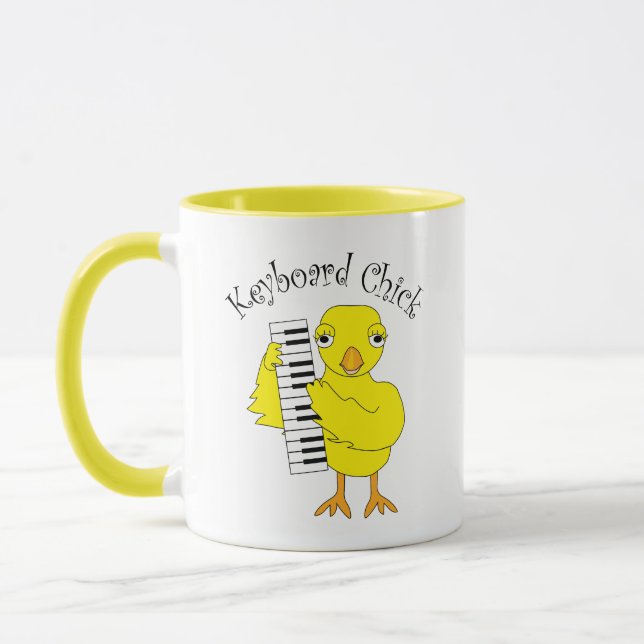 Caneca Texto do Pintinho do teclado (Esquerda)