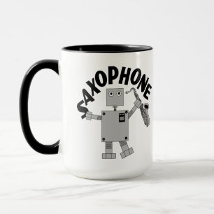 Caneca Texto do Robô Saxofone