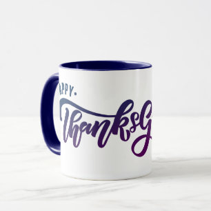 Caneca Texto Elegante Feliz Testemunha de Ação de Graç