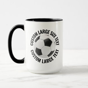 Caneca Texto Grande BLACK Combo 15oz Futebol Personalizad