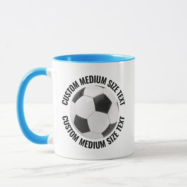 Caneca Texto Médio AZUL CLARO Combo 325ml Futebol Persona (Esquerda)