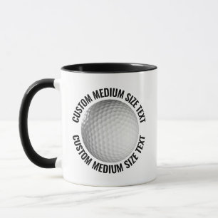 Caneca Texto Médio BLACK Combo 11oz Golf Personalizado