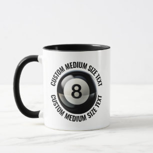 Caneca Texto Médio BLACK Combo 11oz Personalizado Bola 8