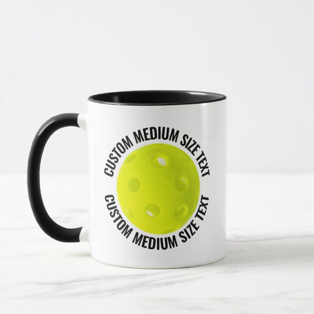 Caneca Texto Médio BLACK Combo 11oz Pickleball Personaliz (Esquerda)
