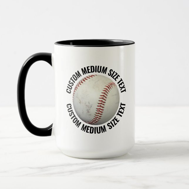 Caneca Texto Médio BLACK Combo 15oz Beisebol Personalizad (Esquerda)