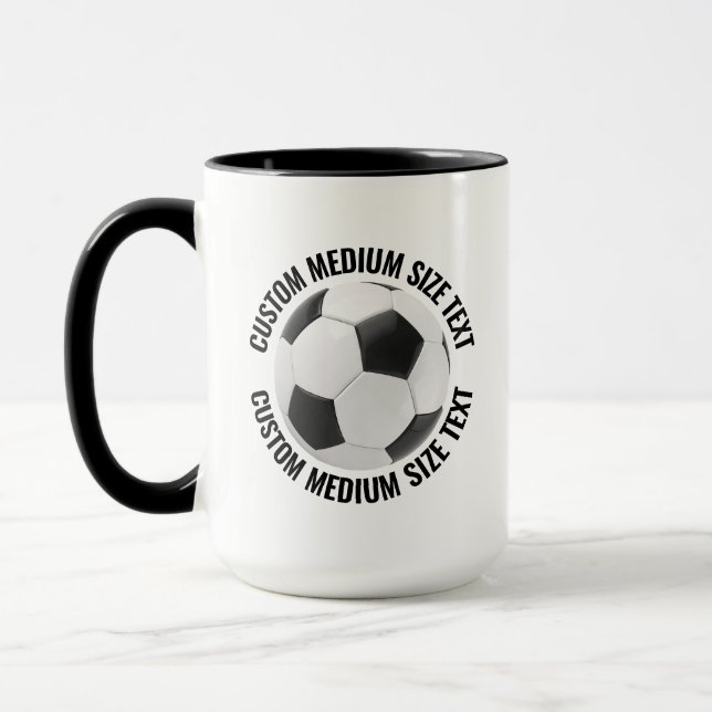 Caneca Texto Médio BLACK Combo 15oz Futebol Personalizado (Esquerda)
