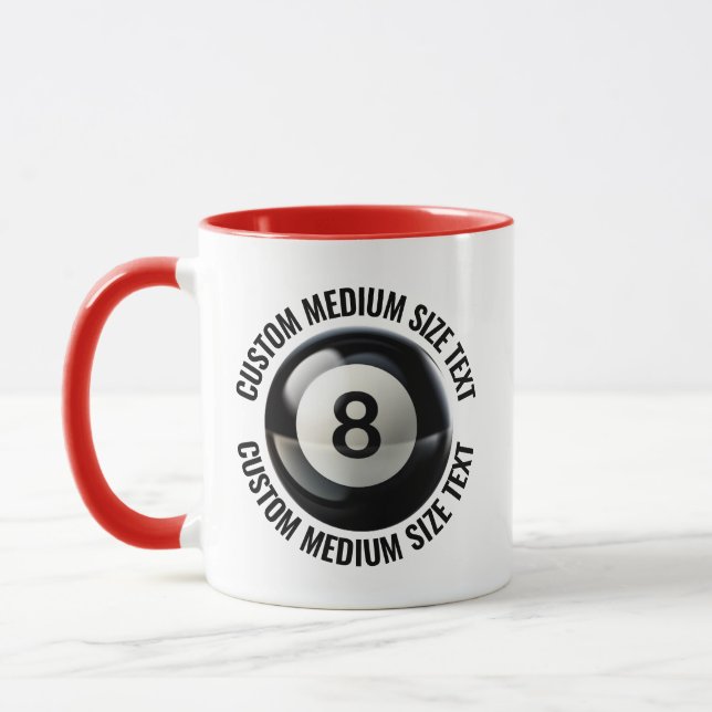 Caneca Texto Médio Combo RED 325ml Personalizado 8 Ball (Esquerda)
