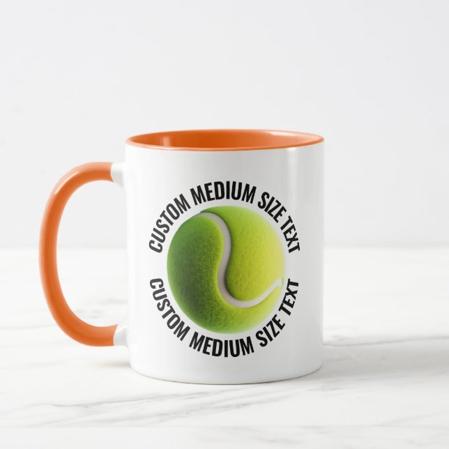 Caneca Texto Médio Laranja Combo 11oz Tênis Personalizado (Esquerda)