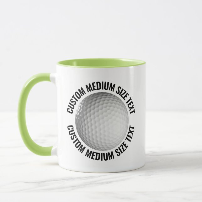 Caneca Texto Médio LIME VERDE Combo 11oz Golf Personaliza (Esquerda)