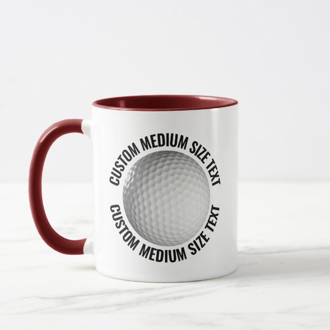 Caneca Texto Médio MAROON Combo 11oz Golf Personalizado (Esquerda)