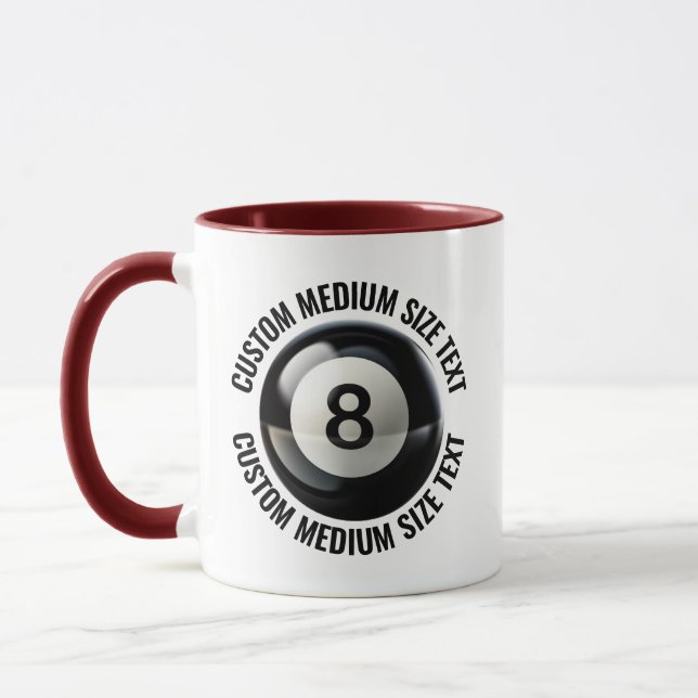 Caneca Texto Médio MAROON Combo 11oz Personalizado Bola 8 (Esquerda)