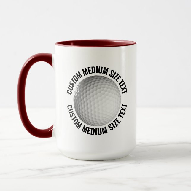 Caneca Texto Médio MAROON Combo 15oz Golf Personalizado (Esquerda)