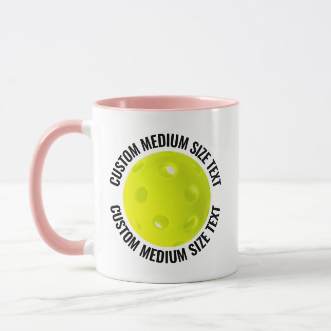 Caneca Texto Médio PINK Combo 11oz Pickleball Personaliza (Esquerda)