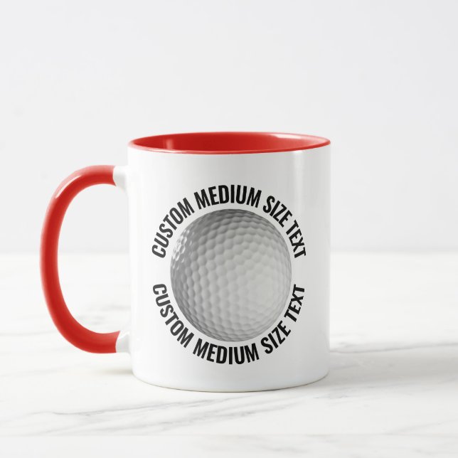 Caneca Texto Médio RED Combo 11oz Golf Personalizado (Esquerda)