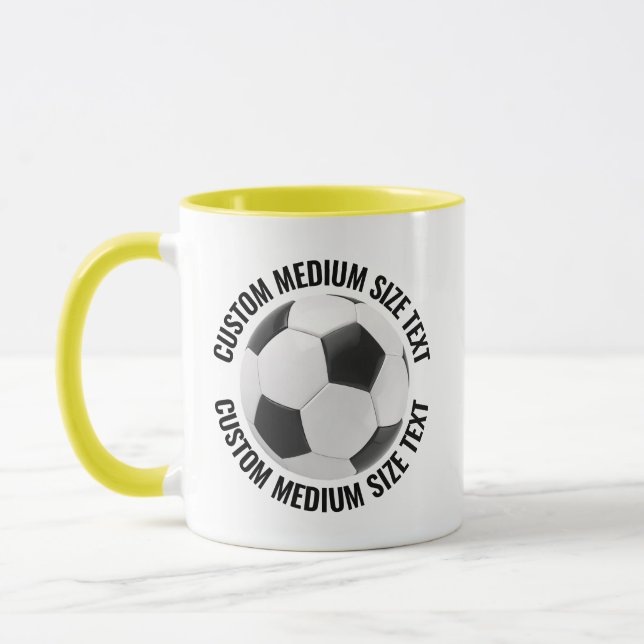 Caneca Texto Médio YELLOW Combo 11oz Futebol Personalizad (Esquerda)