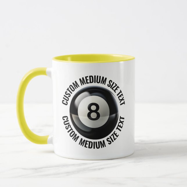 Caneca Texto Médio YELLOW Combo 11oz Personalizado Bola 8 (Esquerda)