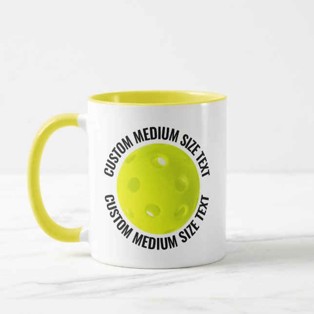 Caneca Texto Médio YELLOW Combo 11oz Pickleball Personali (Esquerda)