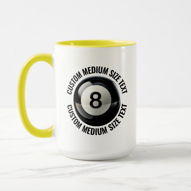 Caneca Texto Médio YELLOW Combo 15oz Personalizado 8 Ball (Esquerda)