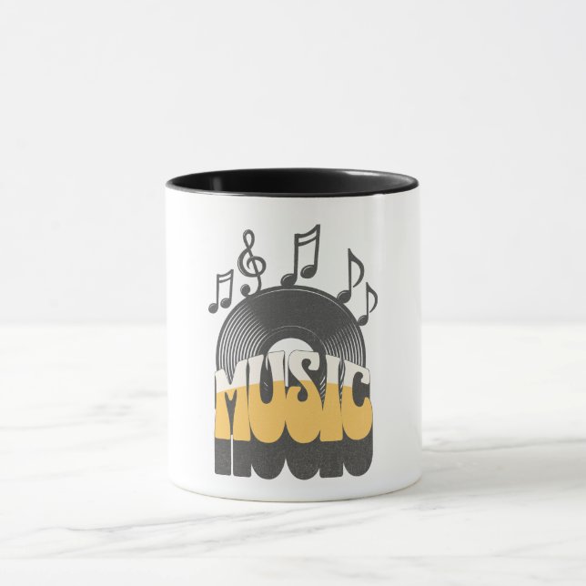 Caneca Texto musical com vinil record (Centro)