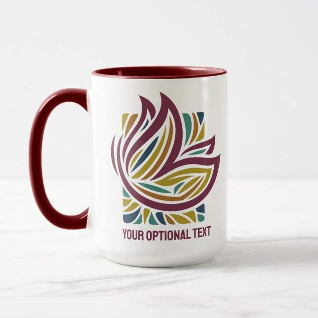 Caneca Texto Opcional da Borboleta Estilizada (Esquerda)