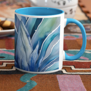 Caneca Texto ou Nome Personalizado do Agave Azul