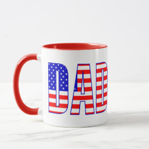Caneca Texto Padrão do Sinalizador Americano do pai