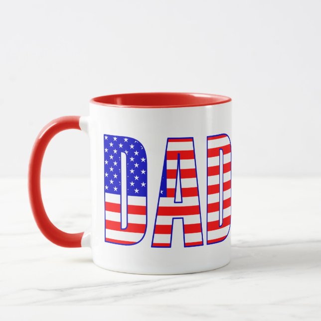 Caneca Texto Padrão do Sinalizador Americano do pai (Esquerda)