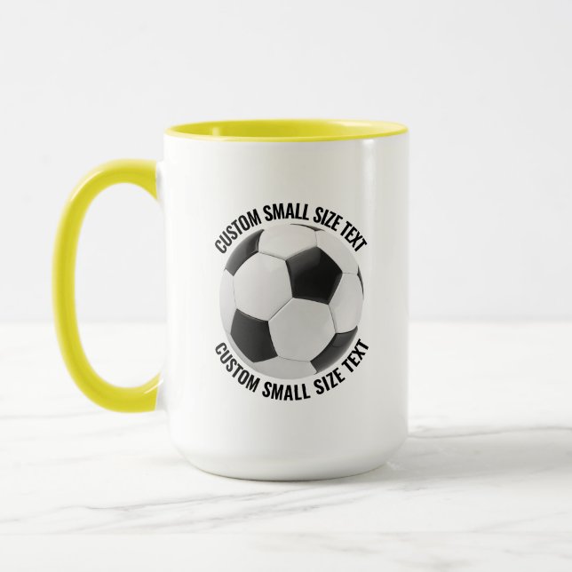 Caneca Texto Pequeno YELLOW Combo 15oz Futebol Personaliz (Esquerda)