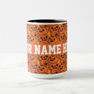 Caneca Texto Personalizado Abóbora Feliz Halloween Person
