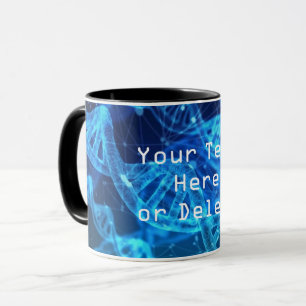 Caneca Texto personalizado Blue Double Helix DNA Strand S