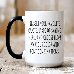Caneca Texto personalizado com suas palavras, citações, d