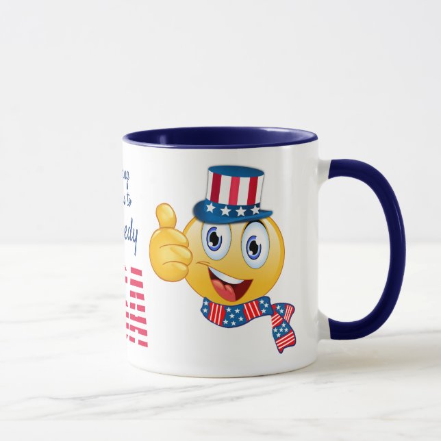 Caneca Texto Personalizado Tio Sam Emoji com Chapéu e Sca (Direita)