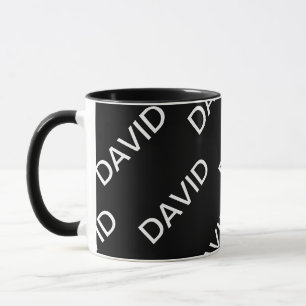 Caneca Texto Personalizável Preto e Branco Moderno e Ou