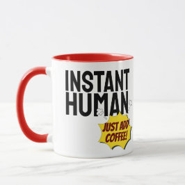 Caneca Texto Preto para Tipografia Humana Instantânea Mod