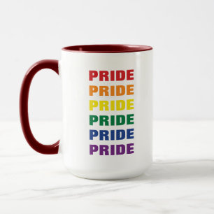 Caneca Texto repetitivo personalizável do Orgulho gay LGB