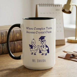 Caneca Textos Complexos Claros Professor de Inglês Design