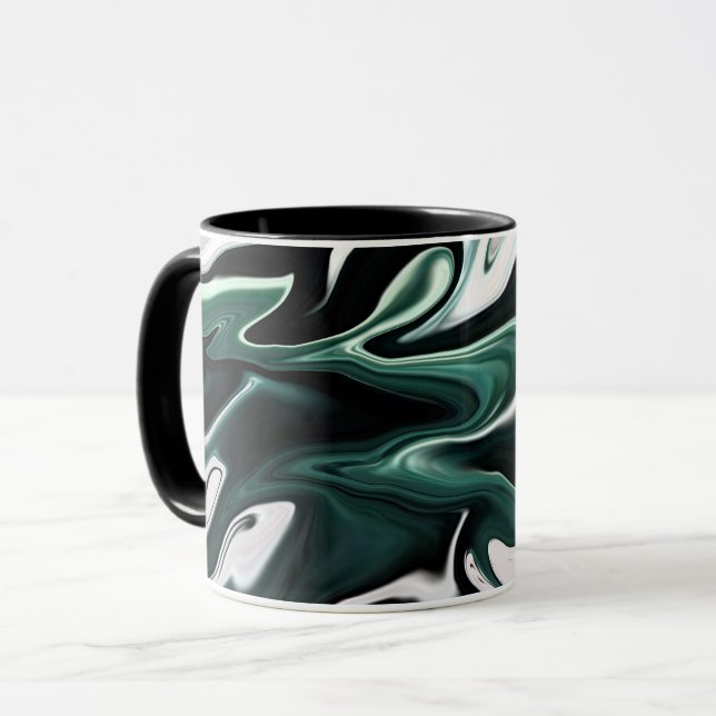 Caneca Textura abstrata elegante de mármore líquido fluid (Frente Esquerda)