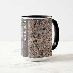 Caneca Textura da rocha da geologia com nome