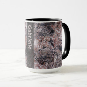 Caneca Textura da rocha da geologia Pinkish com nome