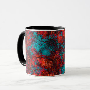 Caneca Textura de cor azul escura laranja suede marble gr